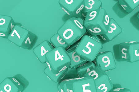 Typography, symbol or sign, bunch of number character. For illustrations design, texture or background. 3D render.の写真素材