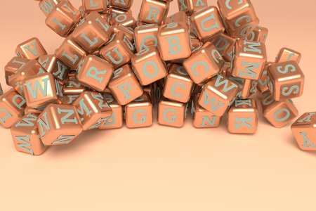 Background abstract, bunch of ABC character symbol or sign typography, for design & graphic resource. 3D render.の写真素材