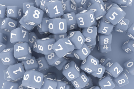 CGI geometric, symbol or sign, bunch of number character. For illustrations design, texture or...