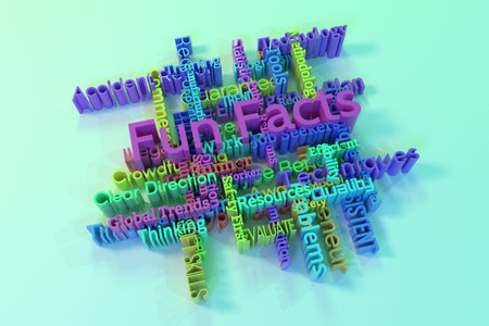 Fun Facts, business keyword and words cloud. For web page or design, as graphic resource, texture or...