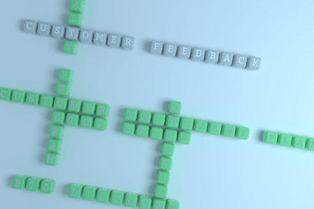 Customer Feedback, marketing keyword crossword. For web page or design, as graphic resource, texture...