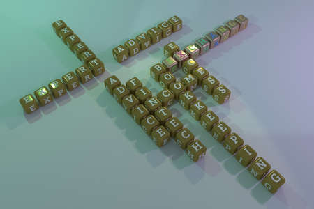 Exchange, finance keyword crossword. For web page or design, as graphic resource, texture or background. 3D rendering.の写真素材