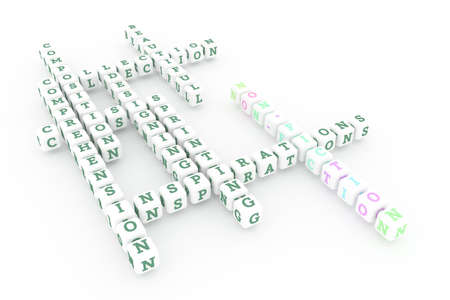 Non-Fiction, creative keyword crossword. For web page or design, as graphic resource, texture or background. 3D rendering.の写真素材