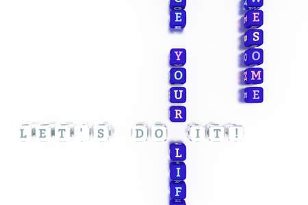 Let'S Do It!, motivation keyword crossword. For web page or design, as graphic resource, texture or background. 3D rendering.の写真素材