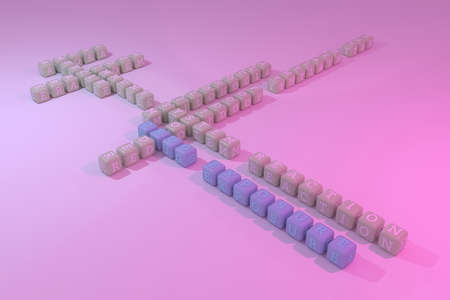 Drug Exposure, health keyword crossword. For web page or design, as graphic resource, texture or background. 3D rendering.の写真素材