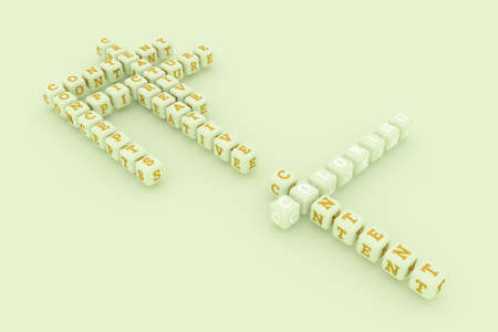 Coloring, creative keyword crossword. For web page or design, as graphic resource, texture or background. 3D rendering.の写真素材