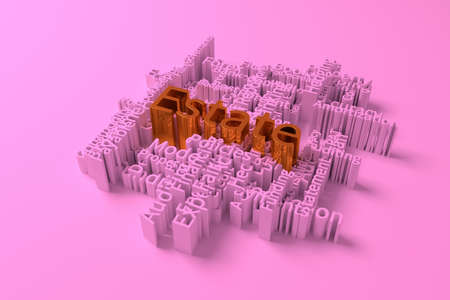Estate, finance keyword words cloud. For web page or design, as graphic resource, texture or background. 3D rendering.の写真素材