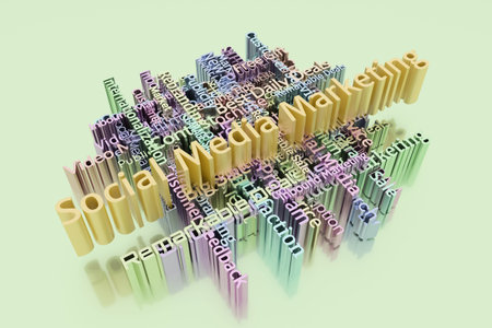 Social Media Marketing, marketing keyword words cloud. For web page or design, as graphic resource,...