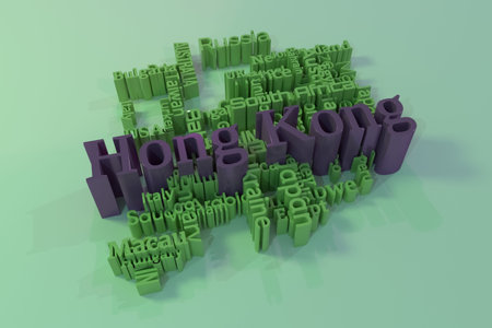 Hong Kong, country travel destination keyword words cloud. For web page or design, as graphic...
