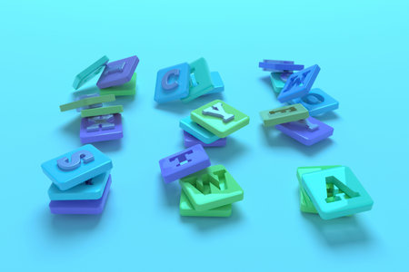 Background abstract, bunch of character sign or symbol, for design & graphic resource. 3D render.