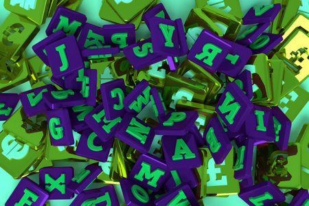 Sign or symbol, bunch of character. For illustrations design, texture or background. 3D render.