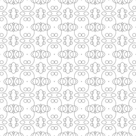 Seamless simple lines abstract geometry kaleidoscope style pattern background, black & white, B&W.の写真素材
