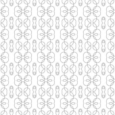 Seamless simple lines abstract geometry kaleidoscope style pattern background, black & white, B&W.の写真素材