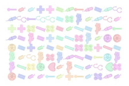 Icons style of hospital or medical care. Sign or symbols design collection of Medicine and Health...