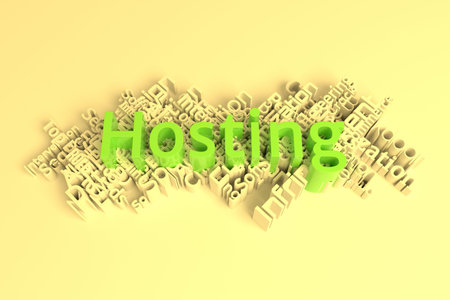Hosting, ICT, information technology keyword words cloud. For web page or design, as graphic...