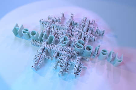 Health Safety, health, lifestyle keyword words cloud. As graphic resource, texture or background. 3D rendering.の写真素材