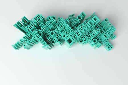 Education keyword words cloud. For web page or design, graphic resource, texture background. 3D rendering.の写真素材