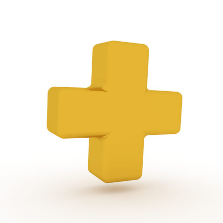 Cross, heart, icons style of hospital or medical care. Sign or symbols design collection of Medicine and Health Care. 3D rendering.の写真素材