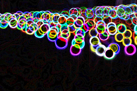Colorful neon wave & line abstract art for graphic resource, design background or texture.