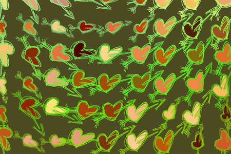 Background abstract love for valentine day, hand drawn for design, graphic resource. Vector artwork.のイラスト素材