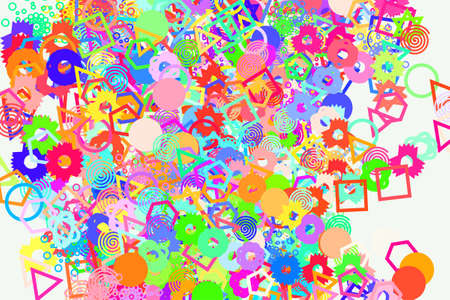 Abstract geometric pattern, colorful & artistic shapes for graphic design, catalog, illustration, graphic resources or background. Vector artwork.のイラスト素材