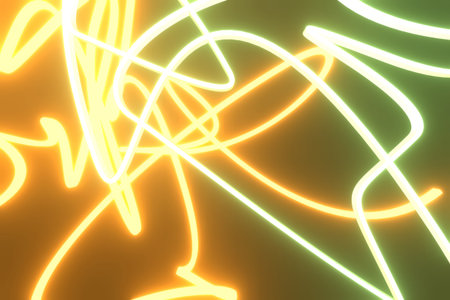 Background abstract, neon grow lights geometric lines, for design & graphic resource. 3D render.の写真素材