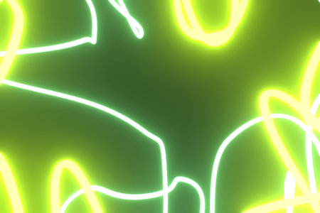 Neon grow lights geometric lines, for design texture or title background. 3D render.