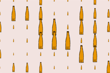 Hand drawn. Abstract bottle. For web page, wallpaper, graphic design, catalog, texture or background. Vector artwork.のイラスト素材