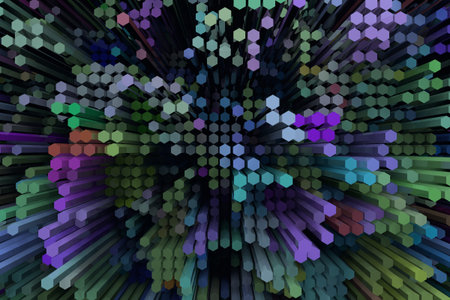 Geometric, colorful shapes. For graphic design, catalog, texture or background. 3D render.