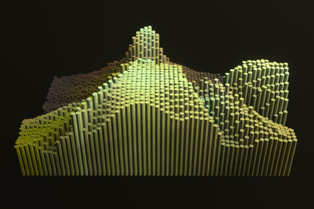 Geometric, colorful shapes. For illustrations design, texture or background. 3D render.