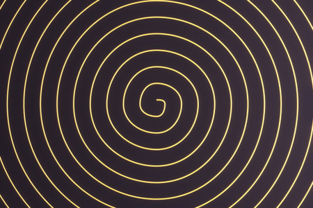 Circle lines, twirl. For illustrations design, texture or background. 3D render.