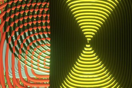 Circle lines, twirl. For graphic design, catalog, texture or background. 3D render.