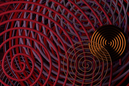 Background abstract, twirl circle lines, for design & graphic resource. 3D render.