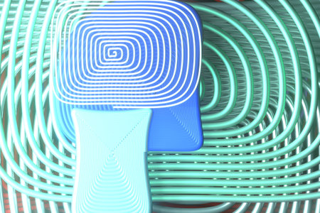 Circle lines, twirl. For graphic design, catalog, texture or background. 3D render.