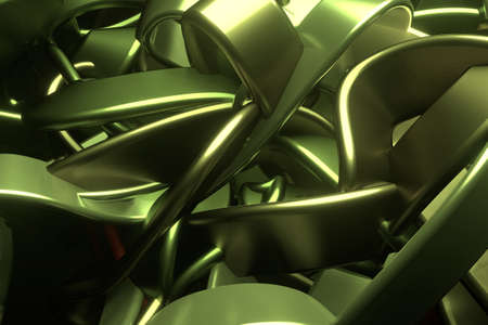 Messy colorful string neon grow lights, for design texture or title background. 3D render.の写真素材