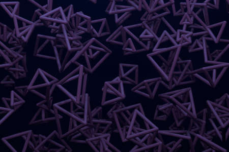 Inter-locked square, flying box. For graphic design, catalog, texture or background. 3D render.の写真素材