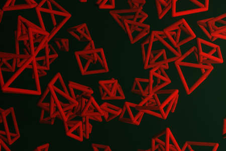 Background abstract, flying box inter-locked square, for design & graphic resource. 3D render.の写真素材