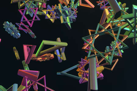 Background abstract, geometric triangle or square, for design & graphic resource. 3D render.の写真素材