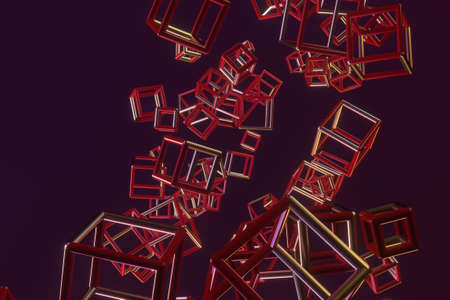 Triangle or square, geometric. For graphic design, catalog, texture or background. 3D render.の写真素材