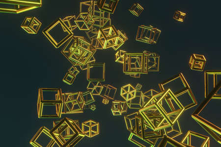 Abstract triangle or square geometric, for web page, graphic design, texture, background. 3D render.の写真素材