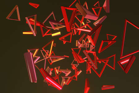 Triangle or square, geometric. For illustrations design, texture or background. 3D render.の写真素材