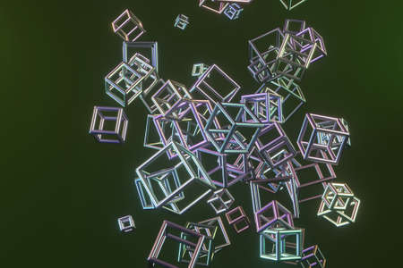 Triangle or square, geometric. For illustrations design, texture or background. 3D render.の写真素材