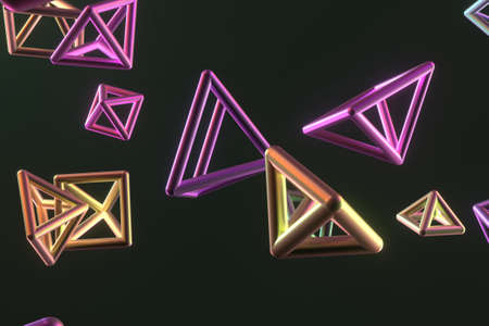 Triangle or square, geometric. For graphic design, catalog, texture or background. 3D render.の写真素材