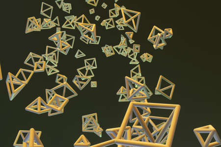 Triangle or square, geometric. For illustrations design, texture or background. 3D render.の写真素材