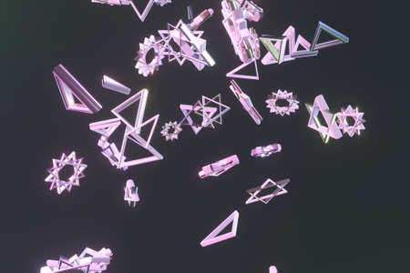 Triangle or square, geometric. For graphic design, catalog, texture or background. 3D render.の写真素材