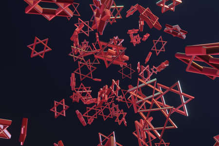 Triangle or square, geometric. For graphic design, catalog, texture or background. 3D render.の写真素材