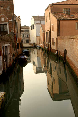 Street Reflection in the Venice Canalの写真素材