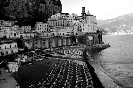 Panoramic Landscape of Atrani in Amalfi Coast - Italyのeditorial素材