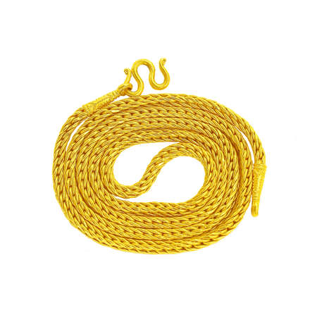 Gold Chain Jewelry. Isolated on White Background.の写真素材