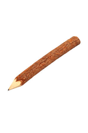 Wood pencil isolated on white backgroundの写真素材